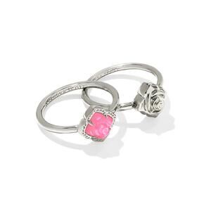 NEW KENDRA SCOTT women's ring mallory rose ring set in silver blush